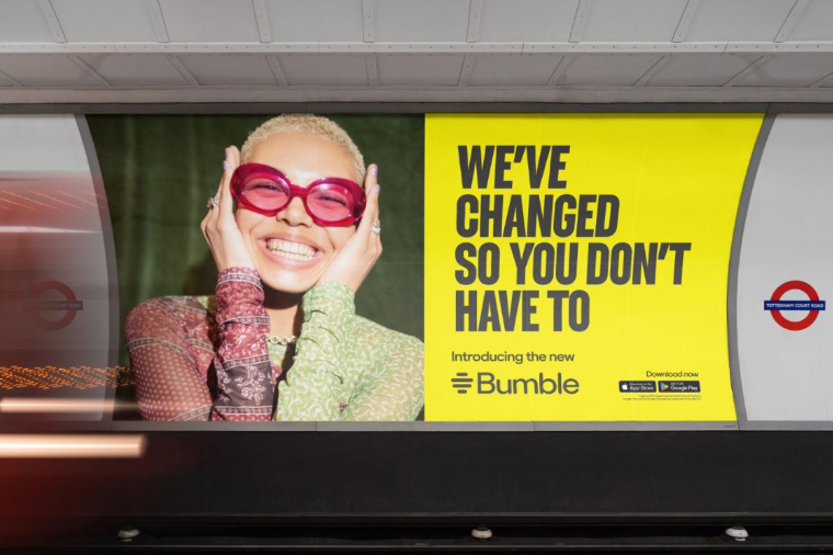 Bumble ad on subway